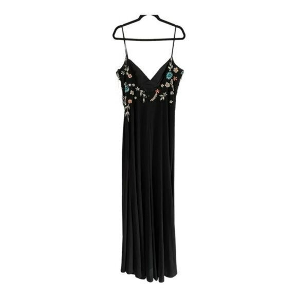 Mac Duggal Beaded Black Sleeveless Slit Formal Gown Long Dress Size 12 NWT - Picture 7 of 9